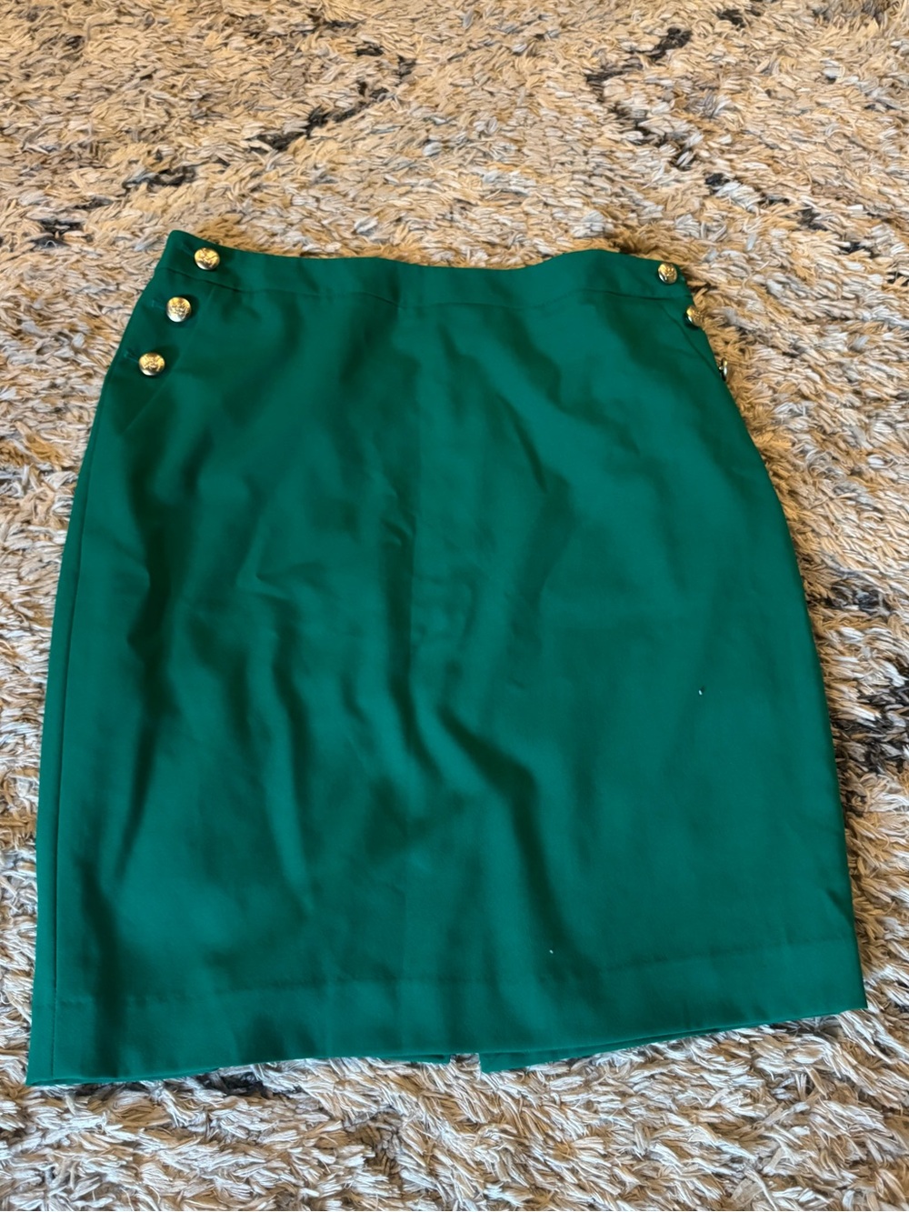 The Limited Pencil Skirt Kelly Green Button Detail